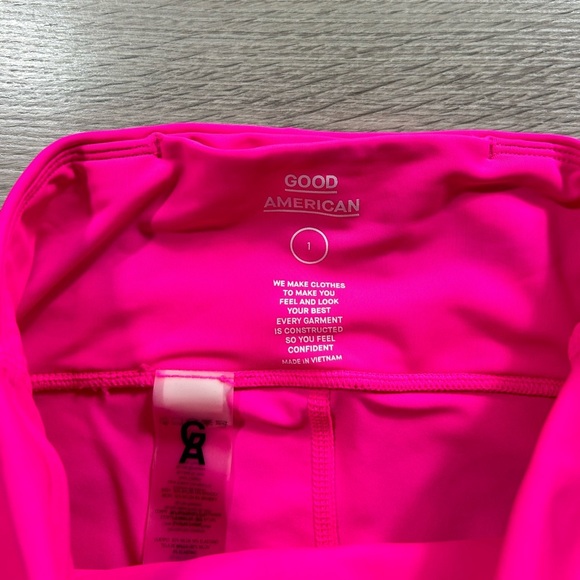 Good American Neon Bright Pink Mesh Detail 7/8 Leggings - Picture 6 of 11